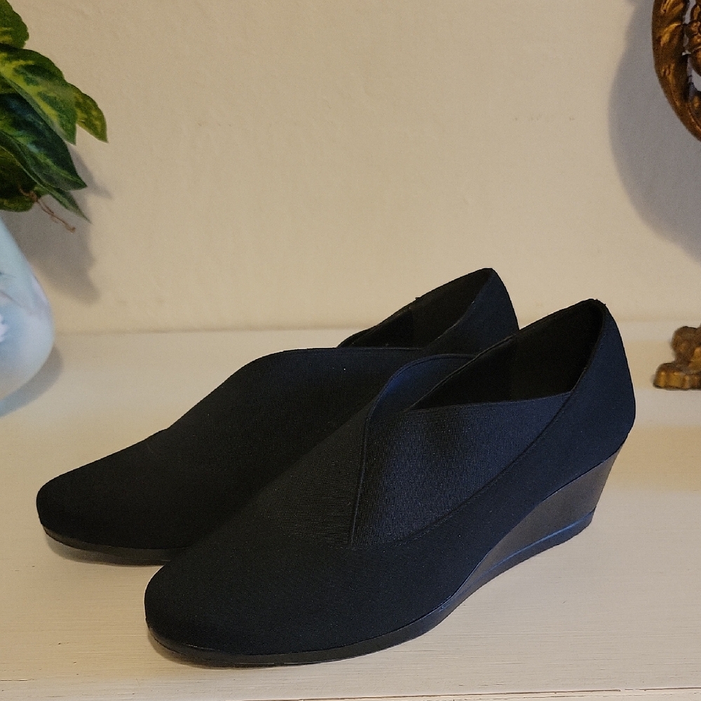 Impo Black Women's Wedge Shoes. 1 1/2 " heel. Size 6.5.